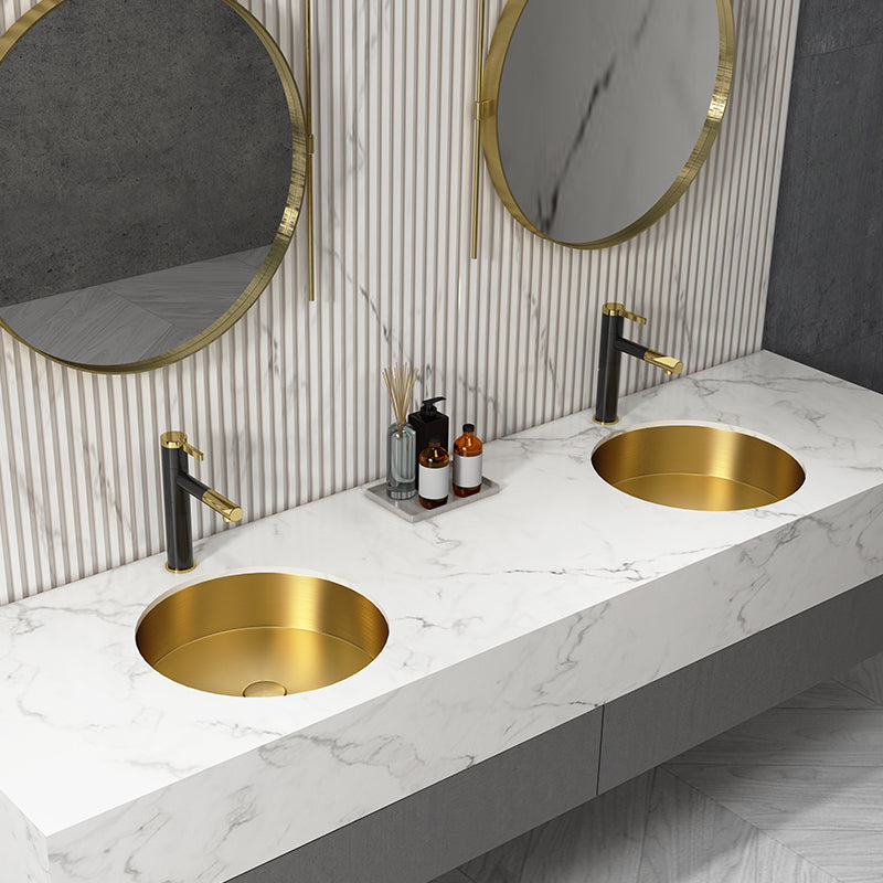Round Bathroom Sink Modern Undermount Bathroom Sink with Faucet Clearhalo 'Bathroom Remodel & Bathroom Fixtures' 'Bathroom Sinks & Faucet Components' 'Bathroom Sinks' 'bathroom_sink' 'Home Improvement' 'home_improvement' 'home_improvement_bathroom_sink' 6457086