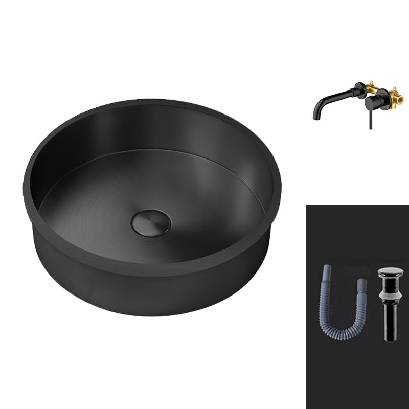 Round Bathroom Sink Modern Undermount Bathroom Sink with Faucet Round Faucet Clearhalo 'Bathroom Remodel & Bathroom Fixtures' 'Bathroom Sinks & Faucet Components' 'Bathroom Sinks' 'bathroom_sink' 'Home Improvement' 'home_improvement' 'home_improvement_bathroom_sink' 6457087