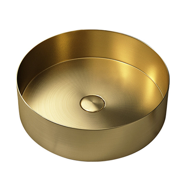 Round Vessel Bathroom Sink Modern Vessel Bathroom Sink with Faucet Clearhalo 'Bathroom Remodel & Bathroom Fixtures' 'Bathroom Sinks & Faucet Components' 'Bathroom Sinks' 'bathroom_sink' 'Home Improvement' 'home_improvement' 'home_improvement_bathroom_sink' 6457127