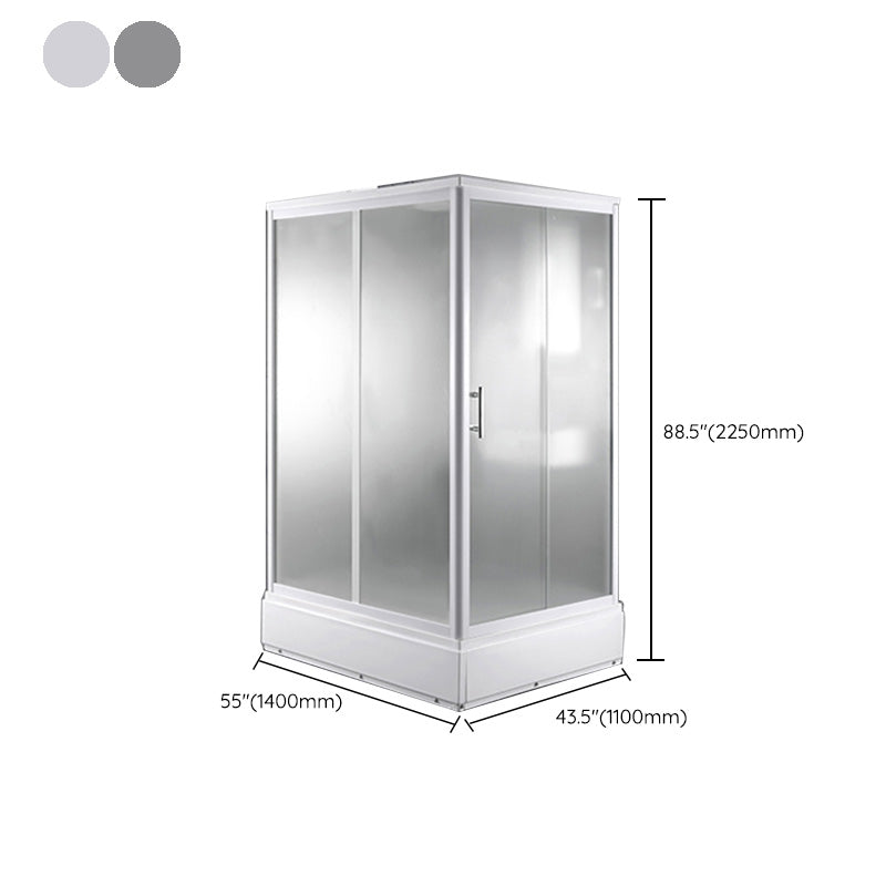 Contemporary Shower Stall Frosted Rectangle Shower Stall with Ceiling Clearhalo 'Bathroom Remodel & Bathroom Fixtures' 'Home Improvement' 'home_improvement' 'home_improvement_shower_stalls_enclosures' 'Shower Stalls & Enclosures' 'shower_stalls_enclosures' 'Showers & Bathtubs' 6457165