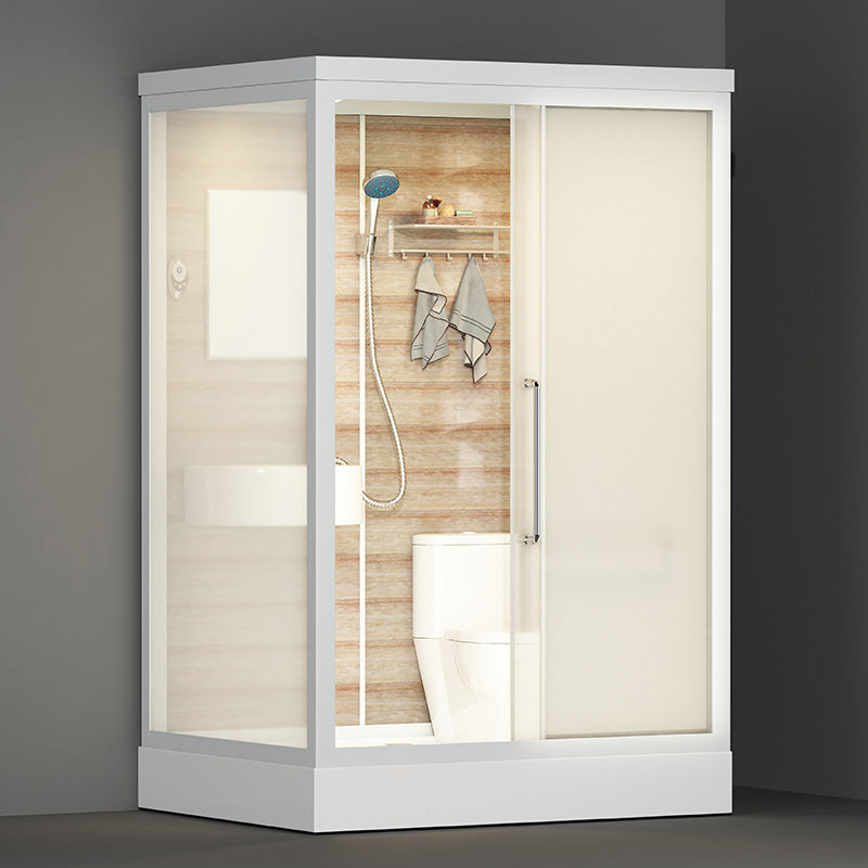 Modern Rectangle Shower Stall Clear Tempered Shower Stall for Bathroom 55.1"L x 43.3"W x 88.6"H Front Door Opening Right Clearhalo 'Bathroom Remodel & Bathroom Fixtures' 'Home Improvement' 'home_improvement' 'home_improvement_shower_stalls_enclosures' 'Shower Stalls & Enclosures' 'shower_stalls_enclosures' 'Showers & Bathtubs' 6457964