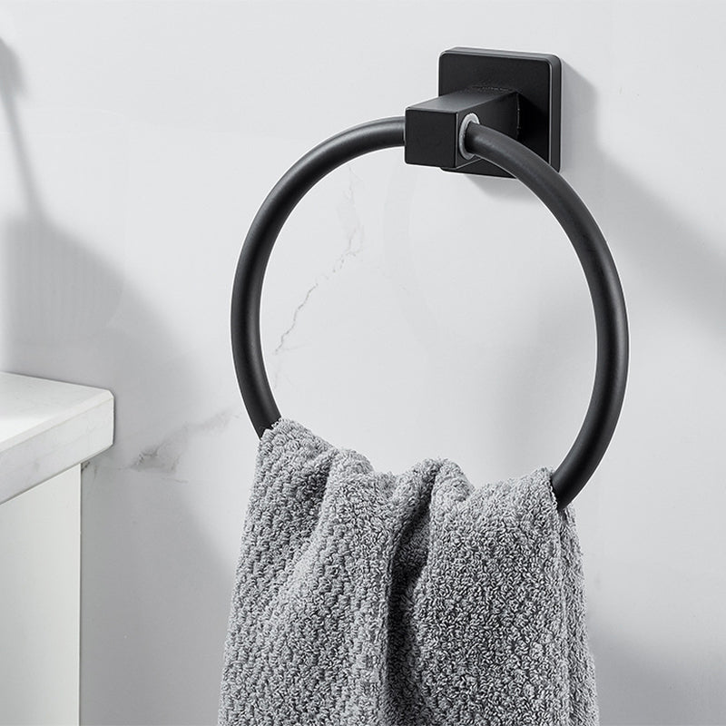 Traditional Bath Hardware Set Black Towel Ring Bath Shelf Bathroom Hardware Set Towel Ring Clearhalo 'Bathroom Hardware Sets' 'Bathroom Hardware' 'Bathroom Remodel & Bathroom Fixtures' 'bathroom_hardware_sets' 'Home Improvement' 'home_improvement' 'home_improvement_bathroom_hardware_sets' 6460862