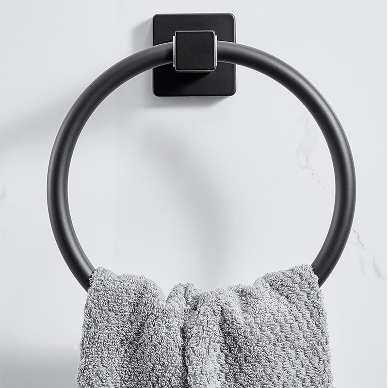 Traditional Bath Hardware Set Black Towel Ring Bath Shelf Bathroom Hardware Set Clearhalo 'Bathroom Hardware Sets' 'Bathroom Hardware' 'Bathroom Remodel & Bathroom Fixtures' 'bathroom_hardware_sets' 'Home Improvement' 'home_improvement' 'home_improvement_bathroom_hardware_sets' 6460863