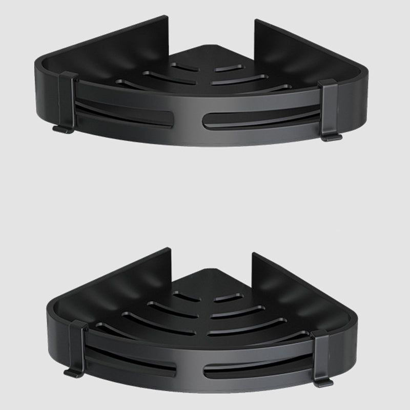 Traditional Bath Hardware Set Black Towel Ring Bath Shelf Bathroom Hardware Set 2-Piece Set (Triangular Bath Shelf) Clearhalo 'Bathroom Hardware Sets' 'Bathroom Hardware' 'Bathroom Remodel & Bathroom Fixtures' 'bathroom_hardware_sets' 'Home Improvement' 'home_improvement' 'home_improvement_bathroom_hardware_sets' 6460867