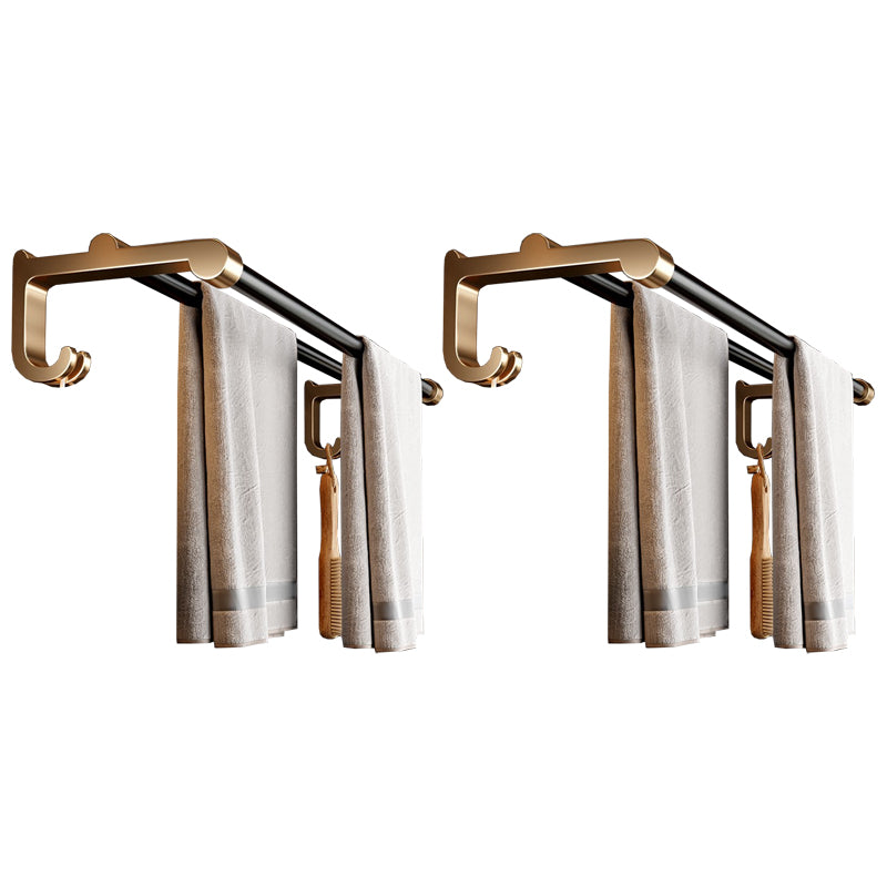 Modern Black Bath Hardware Set Towel Bar Bathroom Hardware Set Black Gold 2 Piece Set Clearhalo 'Bathroom Hardware Sets' 'Bathroom Hardware' 'Bathroom Remodel & Bathroom Fixtures' 'bathroom_hardware_sets' 'Home Improvement' 'home_improvement' 'home_improvement_bathroom_hardware_sets' 6460910