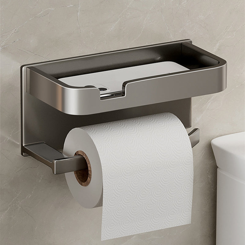 Modern Style Aluminum Single Bathroom Accessory Kit Paper Holder Clearhalo 'Bathroom Hardware Sets' 'Bathroom Hardware' 'Bathroom Remodel & Bathroom Fixtures' 'bathroom_hardware_sets' 'Home Improvement' 'home_improvement' 'home_improvement_bathroom_hardware_sets' 6461020