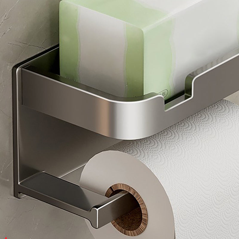 Modern Style Aluminum Single Bathroom Accessory Kit Paper Holder Clearhalo 'Bathroom Hardware Sets' 'Bathroom Hardware' 'Bathroom Remodel & Bathroom Fixtures' 'bathroom_hardware_sets' 'Home Improvement' 'home_improvement' 'home_improvement_bathroom_hardware_sets' 6461035