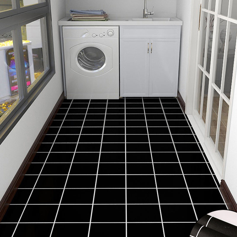 4mm Thick PVC Flooring Living Spaces Smooth Peel & Stick Vinyl Flooring Black 2' x 6'7" Clearhalo 'Flooring 'Home Improvement' 'home_improvement' 'home_improvement_vinyl_flooring' 'Vinyl Flooring' 'vinyl_flooring' Walls and Ceiling' 6462452