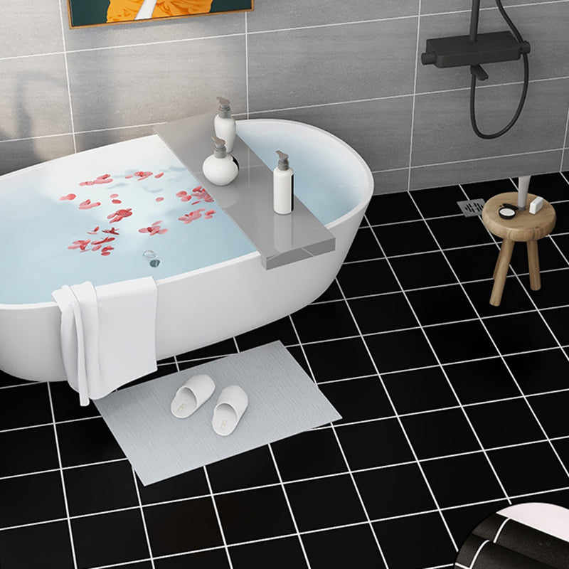 4mm Thick PVC Flooring Living Spaces Smooth Peel & Stick Vinyl Flooring Black 23.6" x 196.9" Clearhalo 'Flooring 'Home Improvement' 'home_improvement' 'home_improvement_vinyl_flooring' 'Vinyl Flooring' 'vinyl_flooring' Walls and Ceiling' 6462453