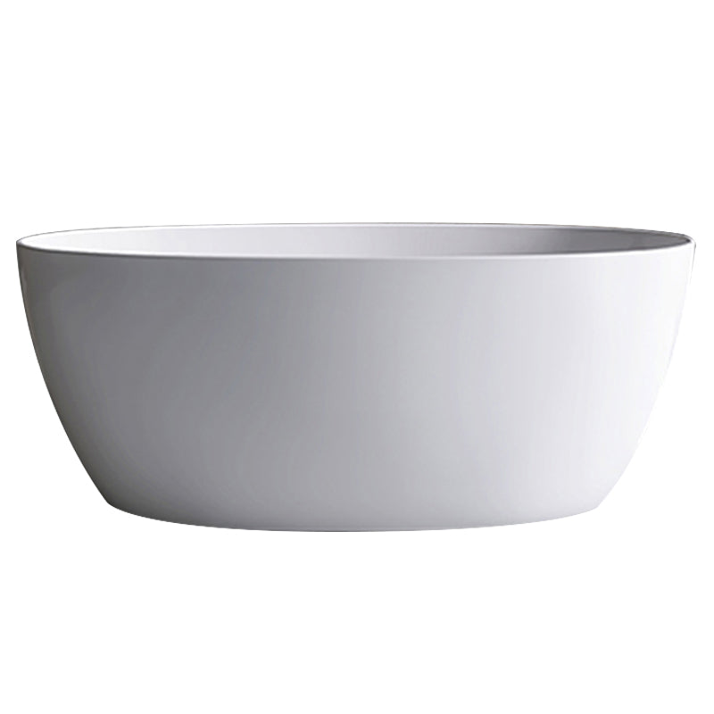 Modern Ellipse White Acrylic Bathtub Freestand Soaking Bathtub with Drain Bath Tub Clearhalo &#39;Bathroom Remodel &amp; Bathroom Fixtures&#39; &#39;Bathtubs&#39; &#39;Home Improvement&#39; &#39;home_improvement&#39; &#39;home_improvement_bathtubs&#39; &#39;Showers &amp; Bathtubs&#39; 6463026