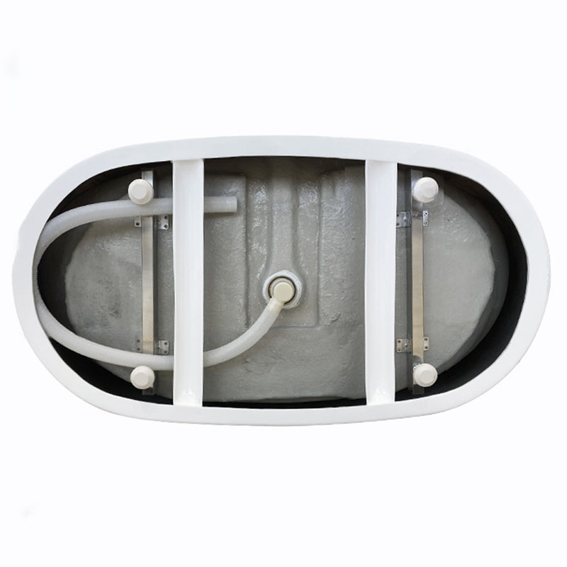 Modern Ellipse White Acrylic Bathtub Freestand Soaking Bathtub with Drain Bath Tub Clearhalo &#39;Bathroom Remodel &amp; Bathroom Fixtures&#39; &#39;Bathtubs&#39; &#39;Home Improvement&#39; &#39;home_improvement&#39; &#39;home_improvement_bathtubs&#39; &#39;Showers &amp; Bathtubs&#39; 6463029