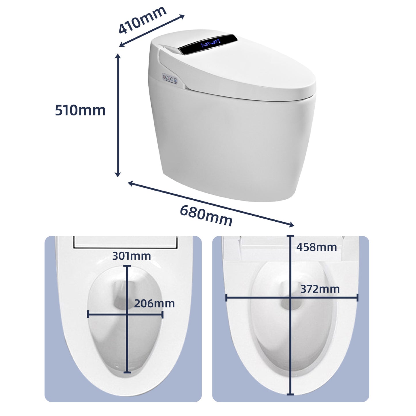 Modern One Piece Toilet Concealed Tank Toilet Bowl with Slow Close Seat for Washroom Clearhalo 'Bathroom Remodel & Bathroom Fixtures' 'Home Improvement' 'home_improvement' 'home_improvement_toilets' 'Toilets & Bidets' 'Toilets' 6463387