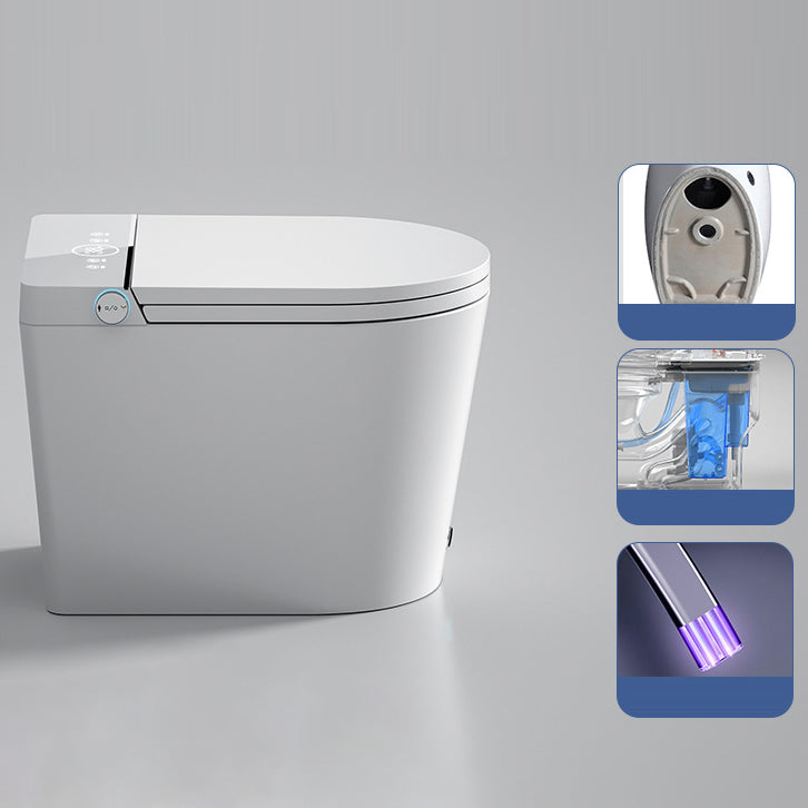 Modern Siphon Jet One Piece Toilet Bowl Heated Seat White Urine Toilet with Toilet Seat White 16" Clearhalo 'Bathroom Remodel & Bathroom Fixtures' 'Home Improvement' 'home_improvement' 'home_improvement_toilets' 'Toilets & Bidets' 'Toilets' 6463410