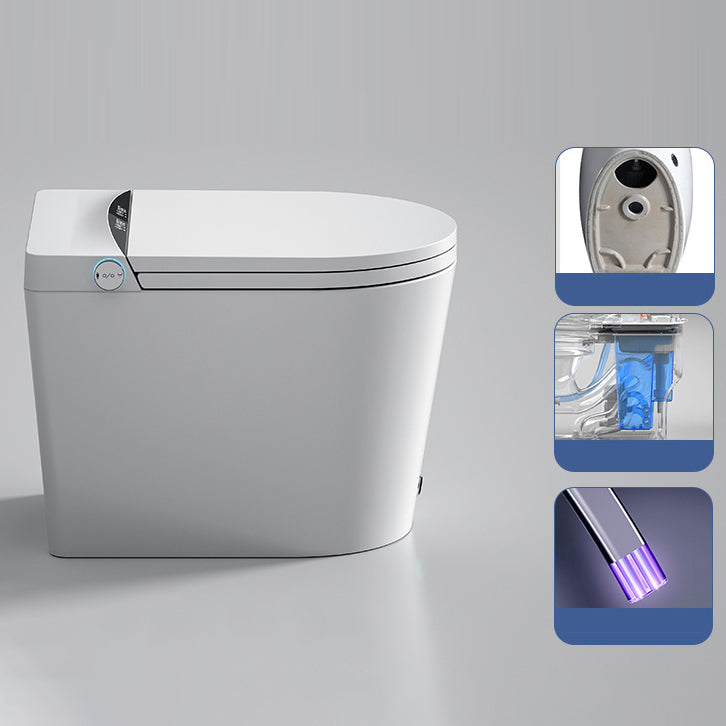 Modern Siphon Jet One Piece Toilet Bowl Heated Seat White Urine Toilet with Toilet Seat White Black Clearhalo 'Bathroom Remodel & Bathroom Fixtures' 'Home Improvement' 'home_improvement' 'home_improvement_toilets' 'Toilets & Bidets' 'Toilets' 6463412