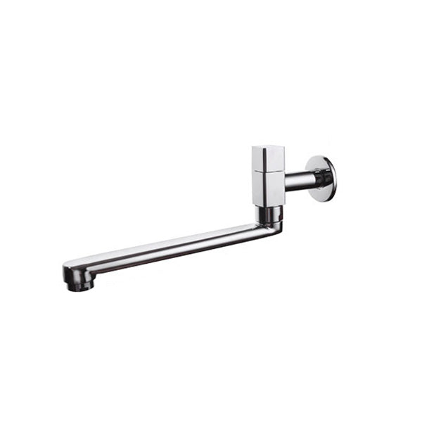Contemporary Wall Mounted Bathroom Faucet Knob Handle Low Arc Rotatable Solid Brass Faucet Clearhalo 'Bathroom Remodel & Bathroom Fixtures' 'Bathroom Sink Faucets' 'Bathroom Sinks & Faucet Components' 'bathroom_sink_faucets' 'Home Improvement' 'home_improvement' 'home_improvement_bathroom_sink_faucets' 6466934
