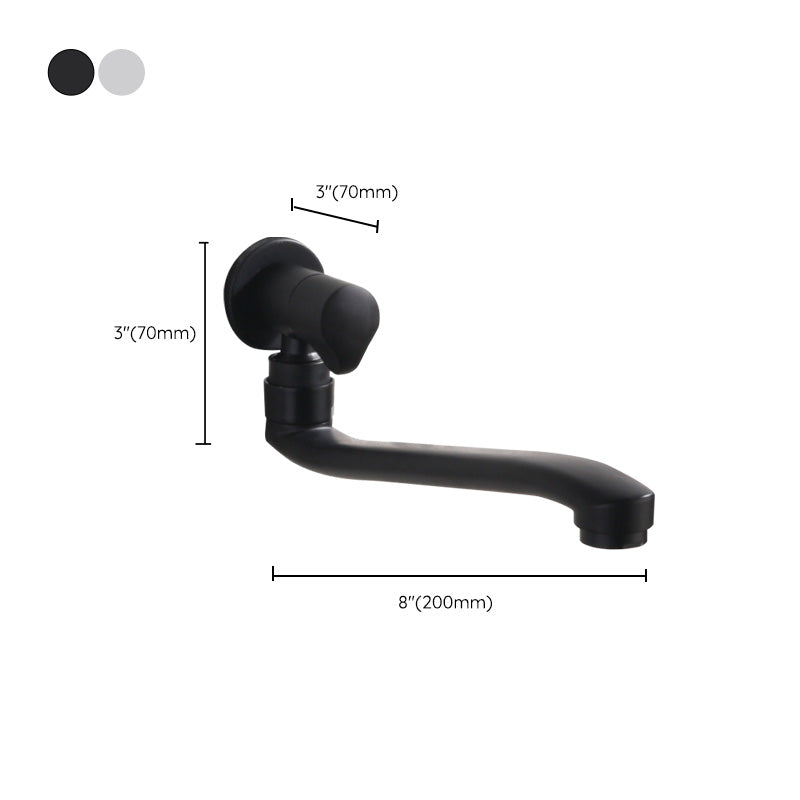 Contemporary Wall Mounted Bathroom Faucet Knob Handle Low Arc Rotatable Solid Brass Faucet Clearhalo 'Bathroom Remodel & Bathroom Fixtures' 'Bathroom Sink Faucets' 'Bathroom Sinks & Faucet Components' 'bathroom_sink_faucets' 'Home Improvement' 'home_improvement' 'home_improvement_bathroom_sink_faucets' 6466945