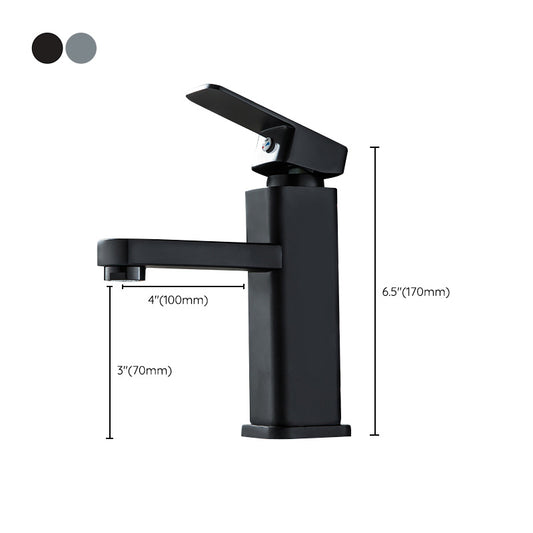 Cubic Vessel Sink Faucet Simple Low Arc Bathroom Faucet with 1 Hole Clearhalo 'Bathroom Remodel & Bathroom Fixtures' 'Bathroom Sink Faucets' 'Bathroom Sinks & Faucet Components' 'bathroom_sink_faucets' 'Home Improvement' 'home_improvement' 'home_improvement_bathroom_sink_faucets' 6466972