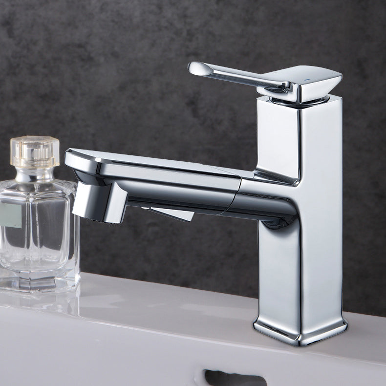 Modern Vessel Faucet Copper Pure Color Single Handle Vessel Faucet Clearhalo 'Bathroom Remodel & Bathroom Fixtures' 'Bathroom Sink Faucets' 'Bathroom Sinks & Faucet Components' 'bathroom_sink_faucets' 'Home Improvement' 'home_improvement' 'home_improvement_bathroom_sink_faucets' 6466987
