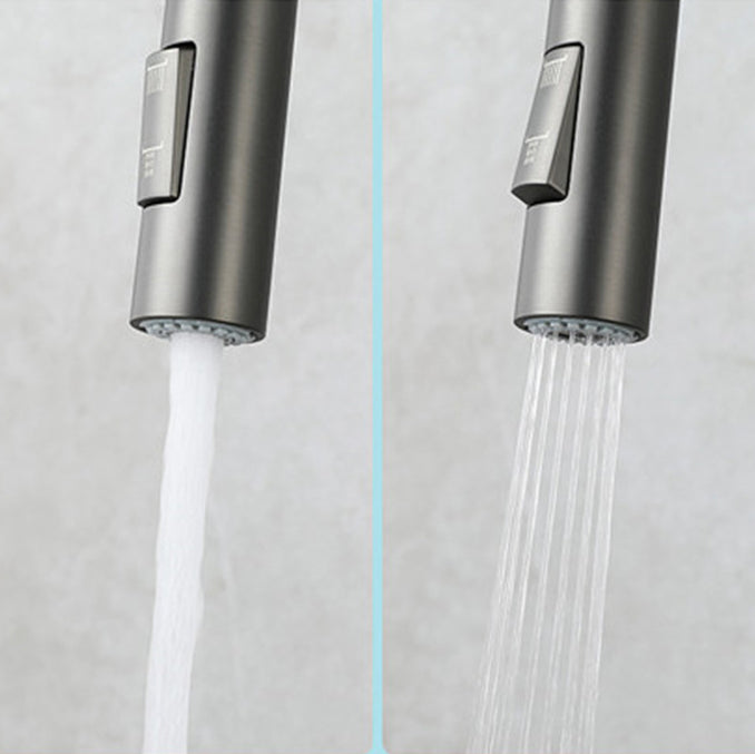 Modern Style Kitchen Faucet Copper 1-Handle Retractable High Arc Kitchen Faucet Clearhalo 'Home Improvement' 'home_improvement' 'home_improvement_kitchen_faucets' 'Kitchen Faucets' 'Kitchen Remodel & Kitchen Fixtures' 'Kitchen Sinks & Faucet Components' 'kitchen_faucets' 6467094