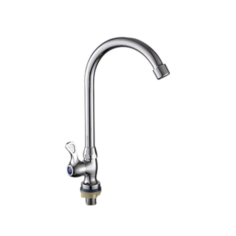 Contemporary Single Handle Kitchen Faucet High Arch Water Filler in Chrome Copper Supply Lines Not Included Clearhalo 'Home Improvement' 'home_improvement' 'home_improvement_kitchen_faucets' 'Kitchen Faucets' 'Kitchen Remodel & Kitchen Fixtures' 'Kitchen Sinks & Faucet Components' 'kitchen_faucets' 6467166