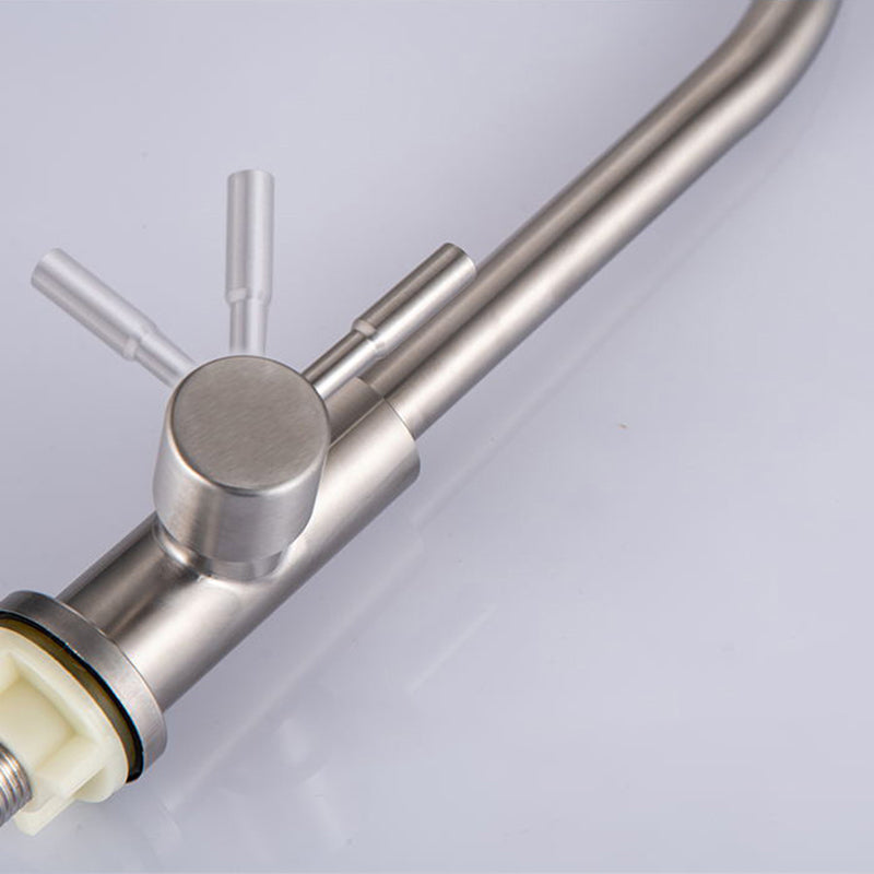 Contemporary Single Handle Kitchen Faucet High Arch Water Filler in Chrome Clearhalo 'Home Improvement' 'home_improvement' 'home_improvement_kitchen_faucets' 'Kitchen Faucets' 'Kitchen Remodel & Kitchen Fixtures' 'Kitchen Sinks & Faucet Components' 'kitchen_faucets' 6467172