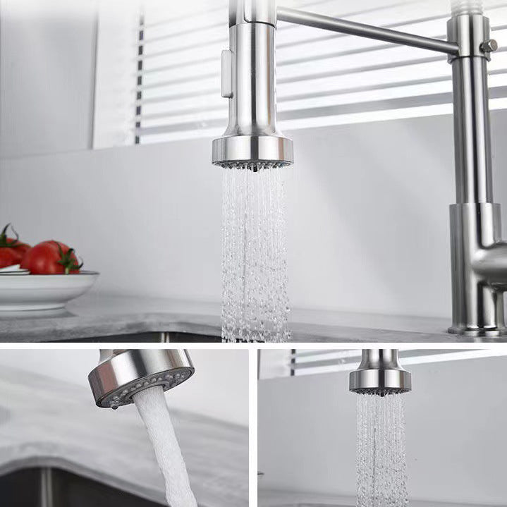 Modern Farmhouse One Handle Spring Spout Kitchen Faucet High Arch Water Filler Clearhalo 'Home Improvement' 'home_improvement' 'home_improvement_kitchen_faucets' 'Kitchen Faucets' 'Kitchen Remodel & Kitchen Fixtures' 'Kitchen Sinks & Faucet Components' 'kitchen_faucets' 6467205