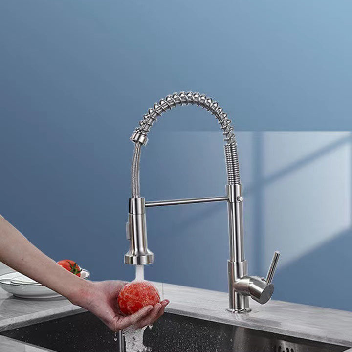 Modern Farmhouse One Handle Spring Spout Kitchen Faucet High Arch Water Filler Clearhalo 'Home Improvement' 'home_improvement' 'home_improvement_kitchen_faucets' 'Kitchen Faucets' 'Kitchen Remodel & Kitchen Fixtures' 'Kitchen Sinks & Faucet Components' 'kitchen_faucets' 6467211