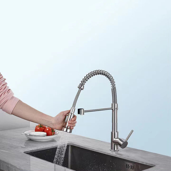 Modern Farmhouse One Handle Spring Spout Kitchen Faucet High Arch Water Filler Clearhalo 'Home Improvement' 'home_improvement' 'home_improvement_kitchen_faucets' 'Kitchen Faucets' 'Kitchen Remodel & Kitchen Fixtures' 'Kitchen Sinks & Faucet Components' 'kitchen_faucets' 6467212