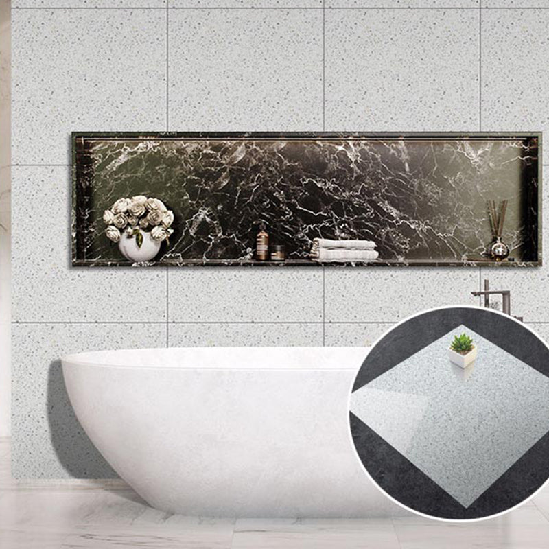 Modern Square Wallpaper Single Tile PVC Peel & Stick Subway Tile for Shower Light Gray Clearhalo 'Flooring 'Home Improvement' 'home_improvement' 'home_improvement_peel_stick_blacksplash' 'Peel & Stick Backsplash Tile' 'peel_stick_blacksplash' 'Walls & Ceilings' Walls and Ceiling' 6467306