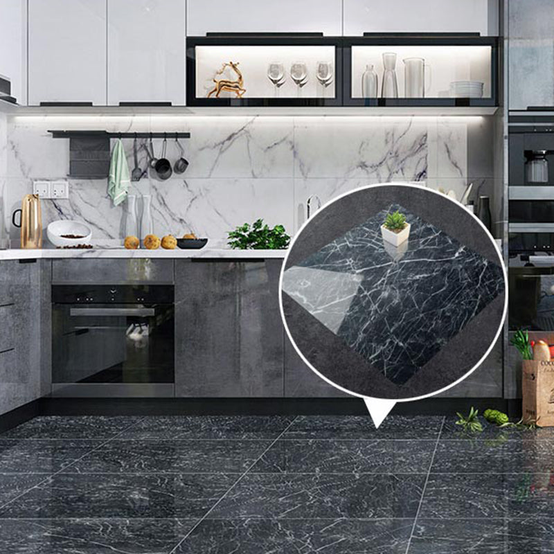 Modern Square Wallpaper Single Tile PVC Peel & Stick Subway Tile for Shower Black-Gray Clearhalo 'Flooring 'Home Improvement' 'home_improvement' 'home_improvement_peel_stick_blacksplash' 'Peel & Stick Backsplash Tile' 'peel_stick_blacksplash' 'Walls & Ceilings' Walls and Ceiling' 6467314