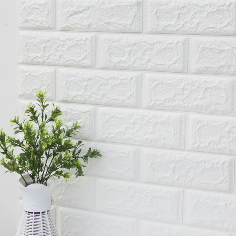 Modern Paneling PVC 3D Embossed Self-Adhesive Waterproof Indoor Wainscoting White Clearhalo 'Flooring 'Home Improvement' 'home_improvement' 'home_improvement_wall_paneling' 'Wall Paneling' 'wall_paneling' 'Walls & Ceilings' Walls and Ceiling' 6467318