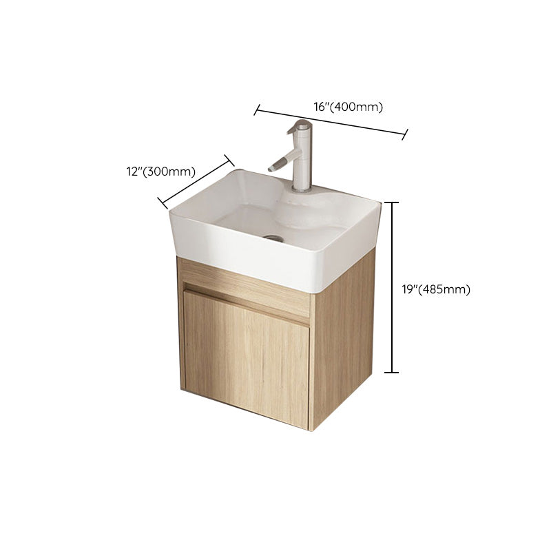 Basic Wooden Sink Vanity Wall-Mounted Vanity Cabinet with Mirror Cabinet Clearhalo 'Bathroom Remodel & Bathroom Fixtures' 'Bathroom Vanities' 'bathroom_vanities' 'Home Improvement' 'home_improvement' 'home_improvement_bathroom_vanities' 6467413