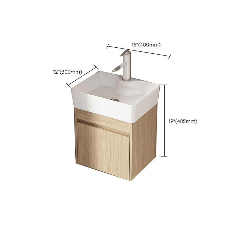 Basic Wooden Sink Vanity Wall-Mounted Vanity Cabinet with Mirror Cabinet Clearhalo 'Bathroom Remodel & Bathroom Fixtures' 'Bathroom Vanities' 'bathroom_vanities' 'Home Improvement' 'home_improvement' 'home_improvement_bathroom_vanities' 6467413