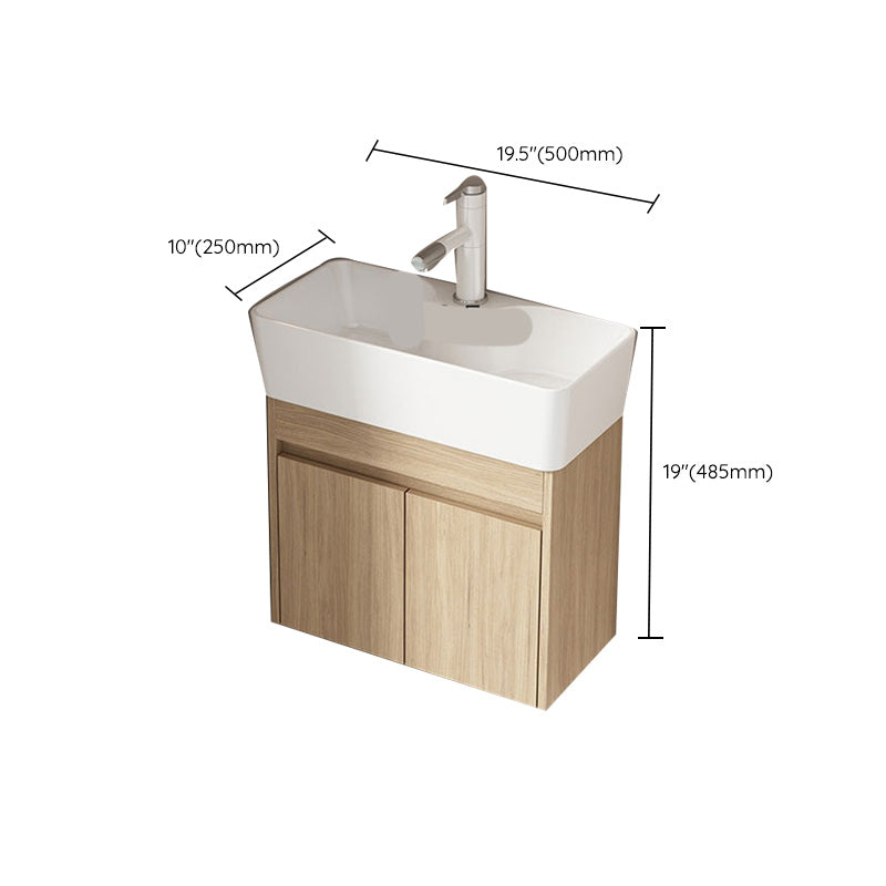 Basic Wooden Sink Vanity Wall-Mounted Vanity Cabinet with Mirror Cabinet Clearhalo 'Bathroom Remodel & Bathroom Fixtures' 'Bathroom Vanities' 'bathroom_vanities' 'Home Improvement' 'home_improvement' 'home_improvement_bathroom_vanities' 6467417
