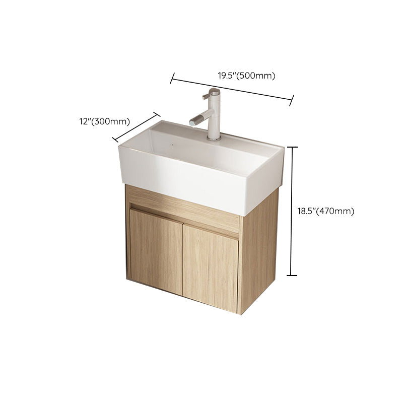 Basic Wooden Sink Vanity Wall-Mounted Vanity Cabinet with Mirror Cabinet Clearhalo 'Bathroom Remodel & Bathroom Fixtures' 'Bathroom Vanities' 'bathroom_vanities' 'Home Improvement' 'home_improvement' 'home_improvement_bathroom_vanities' 6467418