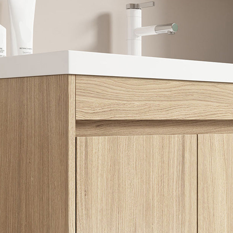 Contemporary Wood Sink Cabinet Mirror Cabinet Wall-Mounted Vanity Cabinet Clearhalo 'Bathroom Remodel & Bathroom Fixtures' 'Bathroom Vanities' 'bathroom_vanities' 'Home Improvement' 'home_improvement' 'home_improvement_bathroom_vanities' 6467453