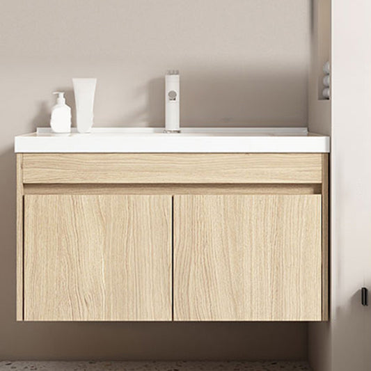Contemporary Wood Sink Cabinet Mirror Cabinet Wall-Mounted Vanity Cabinet Clearhalo 'Bathroom Remodel & Bathroom Fixtures' 'Bathroom Vanities' 'bathroom_vanities' 'Home Improvement' 'home_improvement' 'home_improvement_bathroom_vanities' 6467455