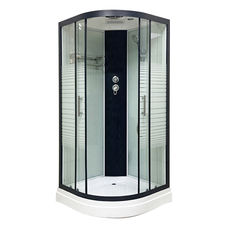 Contemporary Round Shower Stall Striped Framed Shower Stall with Ceiling Striped Clearhalo 'Bathroom Remodel & Bathroom Fixtures' 'Home Improvement' 'home_improvement' 'home_improvement_shower_stalls_enclosures' 'Shower Stalls & Enclosures' 'shower_stalls_enclosures' 'Showers & Bathtubs' 6467529