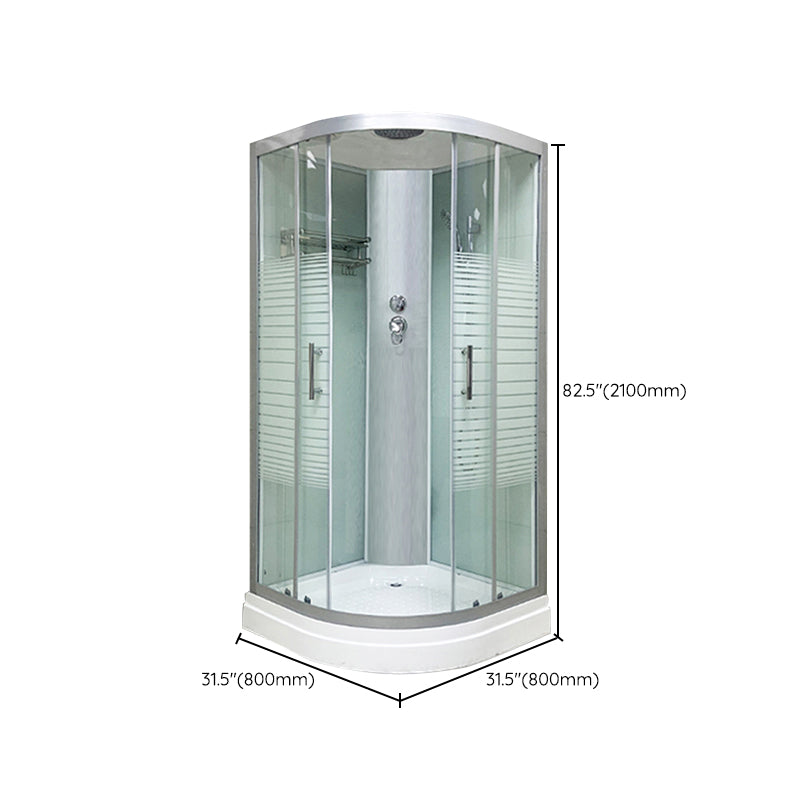 Contemporary Round Shower Stall Striped Framed Shower Stall with Ceiling Clearhalo 'Bathroom Remodel & Bathroom Fixtures' 'Home Improvement' 'home_improvement' 'home_improvement_shower_stalls_enclosures' 'Shower Stalls & Enclosures' 'shower_stalls_enclosures' 'Showers & Bathtubs' 6467534