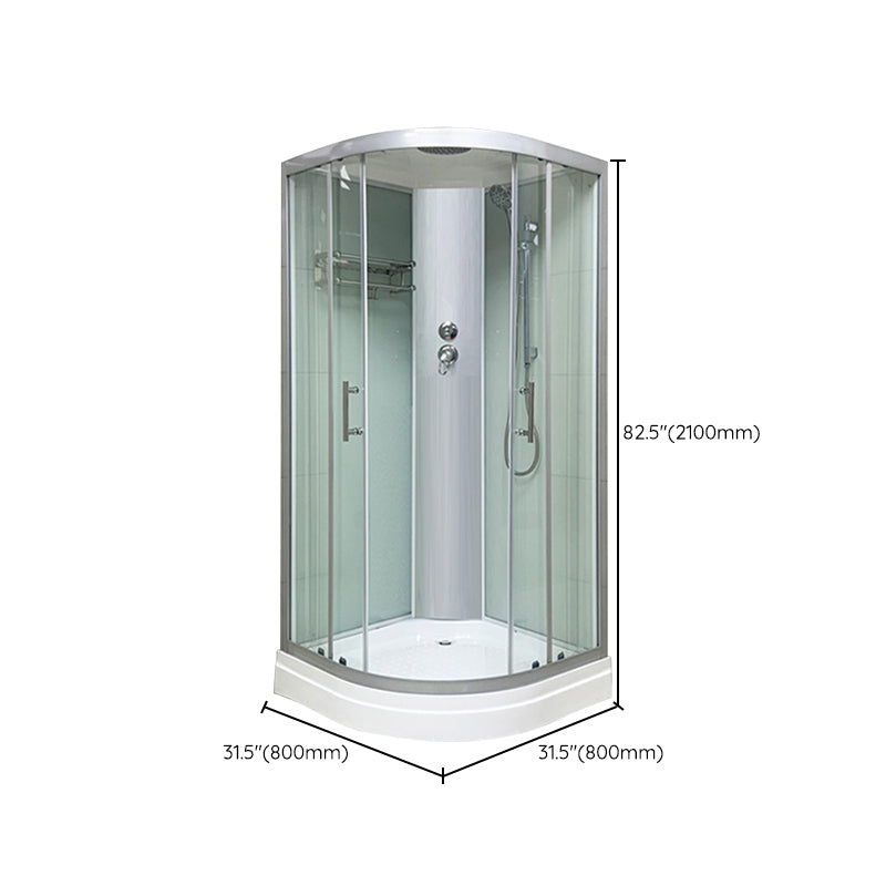 Contemporary Round Shower Stall Striped Framed Shower Stall with Ceiling Clearhalo 'Bathroom Remodel & Bathroom Fixtures' 'Home Improvement' 'home_improvement' 'home_improvement_shower_stalls_enclosures' 'Shower Stalls & Enclosures' 'shower_stalls_enclosures' 'Showers & Bathtubs' 6467535