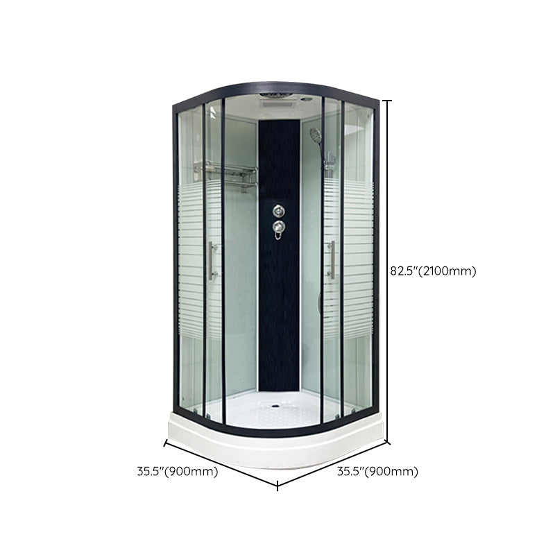 Contemporary Round Shower Stall Striped Framed Shower Stall with Ceiling Clearhalo 'Bathroom Remodel & Bathroom Fixtures' 'Home Improvement' 'home_improvement' 'home_improvement_shower_stalls_enclosures' 'Shower Stalls & Enclosures' 'shower_stalls_enclosures' 'Showers & Bathtubs' 6467536