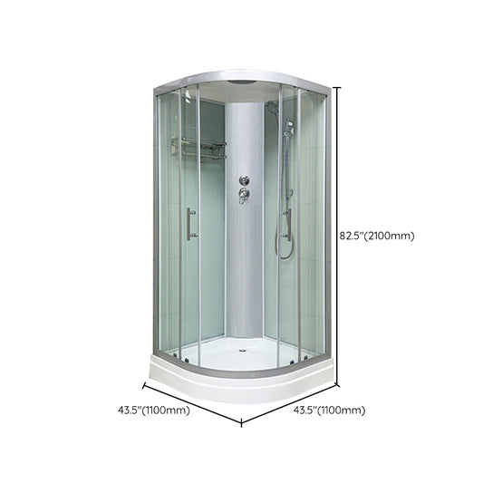 Contemporary Round Shower Stall Striped Framed Shower Stall with Ceiling Clearhalo 'Bathroom Remodel & Bathroom Fixtures' 'Home Improvement' 'home_improvement' 'home_improvement_shower_stalls_enclosures' 'Shower Stalls & Enclosures' 'shower_stalls_enclosures' 'Showers & Bathtubs' 6467541