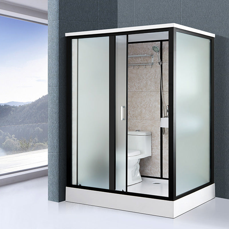 Linear Sliding Shower Enclosure Metal Framed Shower Enclosure with Tempered Glass Clearhalo 'Bathroom Remodel & Bathroom Fixtures' 'Home Improvement' 'home_improvement' 'home_improvement_shower_stalls_enclosures' 'Shower Stalls & Enclosures' 'shower_stalls_enclosures' 'Showers & Bathtubs' 6467549