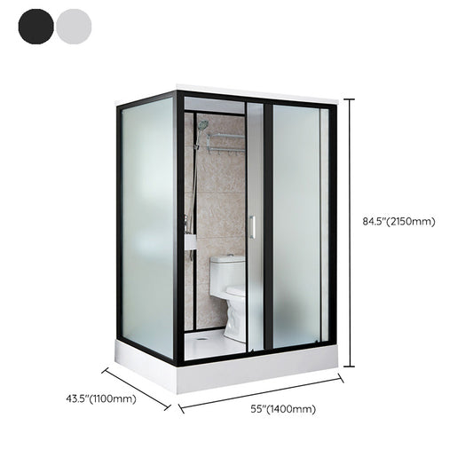 Linear Sliding Shower Enclosure Metal Framed Shower Enclosure with Tempered Glass Clearhalo 'Bathroom Remodel & Bathroom Fixtures' 'Home Improvement' 'home_improvement' 'home_improvement_shower_stalls_enclosures' 'Shower Stalls & Enclosures' 'shower_stalls_enclosures' 'Showers & Bathtubs' 6467558