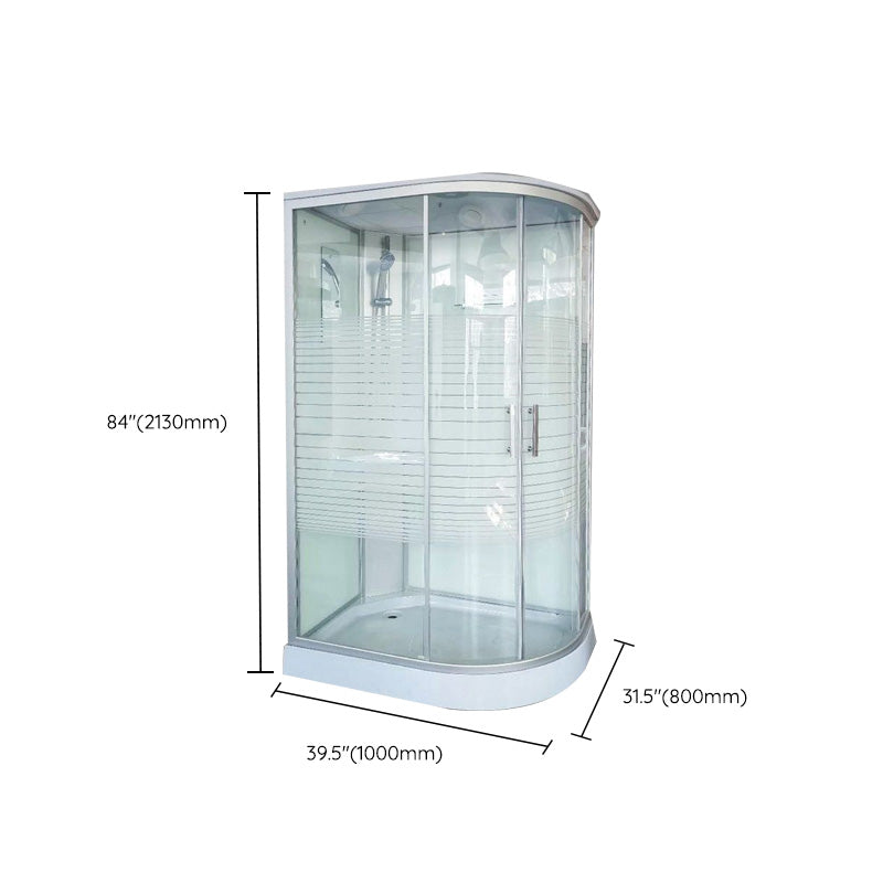Linear Sliding Striped Shower Enclosure Metal Framed Shower Enclosure Clearhalo 'Bathroom Remodel & Bathroom Fixtures' 'Home Improvement' 'home_improvement' 'home_improvement_shower_stalls_enclosures' 'Shower Stalls & Enclosures' 'shower_stalls_enclosures' 'Showers & Bathtubs' 6467591