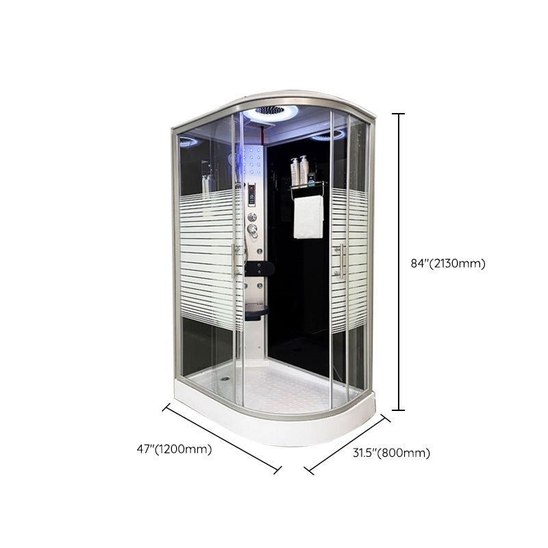 Linear Sliding Striped Shower Enclosure Metal Framed Shower Enclosure Clearhalo 'Bathroom Remodel & Bathroom Fixtures' 'Home Improvement' 'home_improvement' 'home_improvement_shower_stalls_enclosures' 'Shower Stalls & Enclosures' 'shower_stalls_enclosures' 'Showers & Bathtubs' 6467592