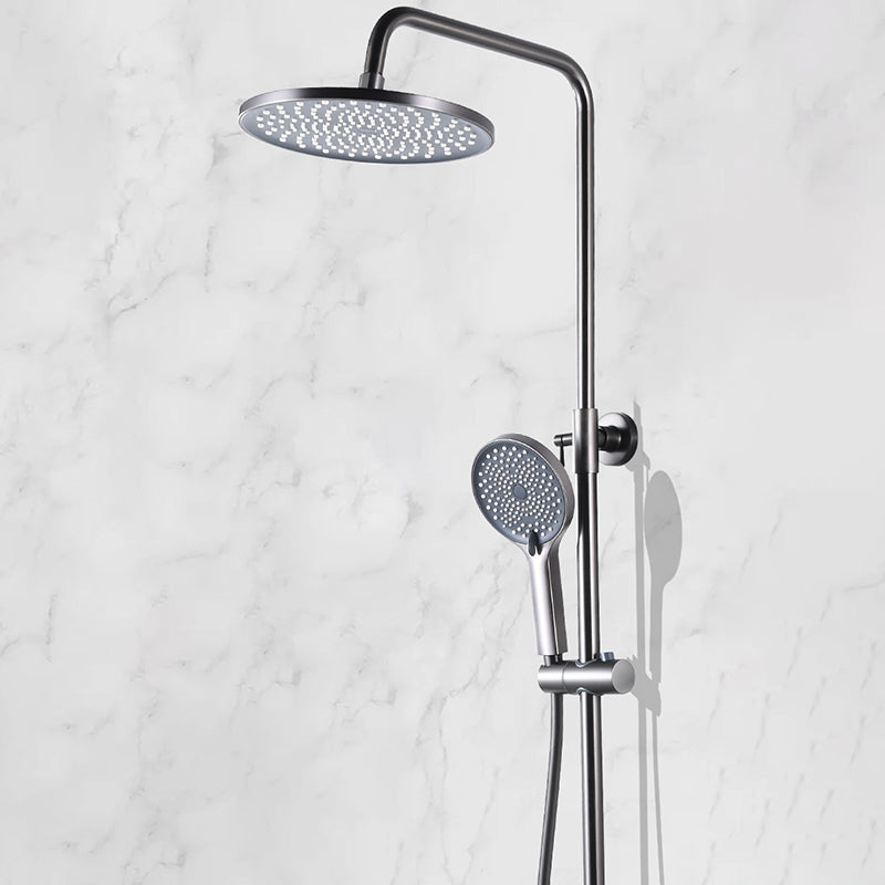 Brass Round Shower System Thermostatic Slide Bar Included Shower Set Clearhalo 'Bathroom Remodel & Bathroom Fixtures' 'Home Improvement' 'home_improvement' 'home_improvement_shower_faucets' 'Shower Faucets & Systems' 'shower_faucets' 'Showers & Bathtubs Plumbing' 'Showers & Bathtubs' 6467597