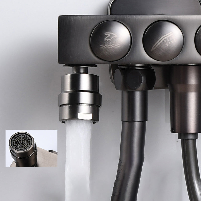 Brass Round Shower System Thermostatic Slide Bar Included Shower Set Clearhalo 'Bathroom Remodel & Bathroom Fixtures' 'Home Improvement' 'home_improvement' 'home_improvement_shower_faucets' 'Shower Faucets & Systems' 'shower_faucets' 'Showers & Bathtubs Plumbing' 'Showers & Bathtubs' 6467608