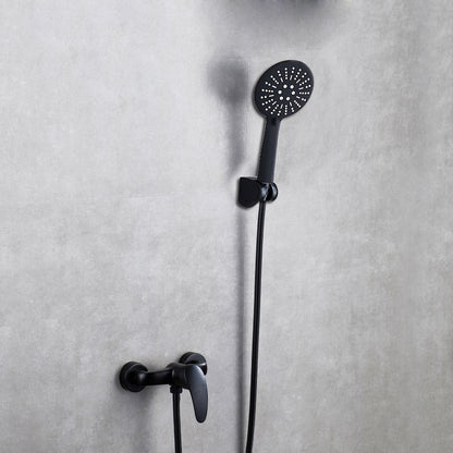 Brass Wall Mounted Shower System Single Hand Shower with Lever Handle Slide Bar Not Included Clearhalo 'Bathroom Remodel & Bathroom Fixtures' 'Home Improvement' 'home_improvement' 'home_improvement_shower_faucets' 'Shower Faucets & Systems' 'shower_faucets' 'Showers & Bathtubs Plumbing' 'Showers & Bathtubs' 6467617