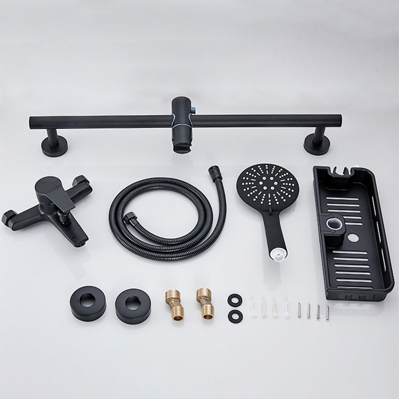 Brass Wall Mounted Shower System Single Hand Shower with Lever Handle Clearhalo 'Bathroom Remodel & Bathroom Fixtures' 'Home Improvement' 'home_improvement' 'home_improvement_shower_faucets' 'Shower Faucets & Systems' 'shower_faucets' 'Showers & Bathtubs Plumbing' 'Showers & Bathtubs' 6467627